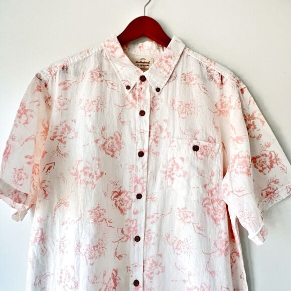 Linen Floral Men’s XL WEATHERPROOF Vintage Dusted Clay Button Down Shirt - Picture 5 of 16